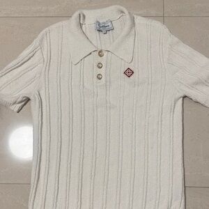 White Polo Shirt with Embroidered Logo